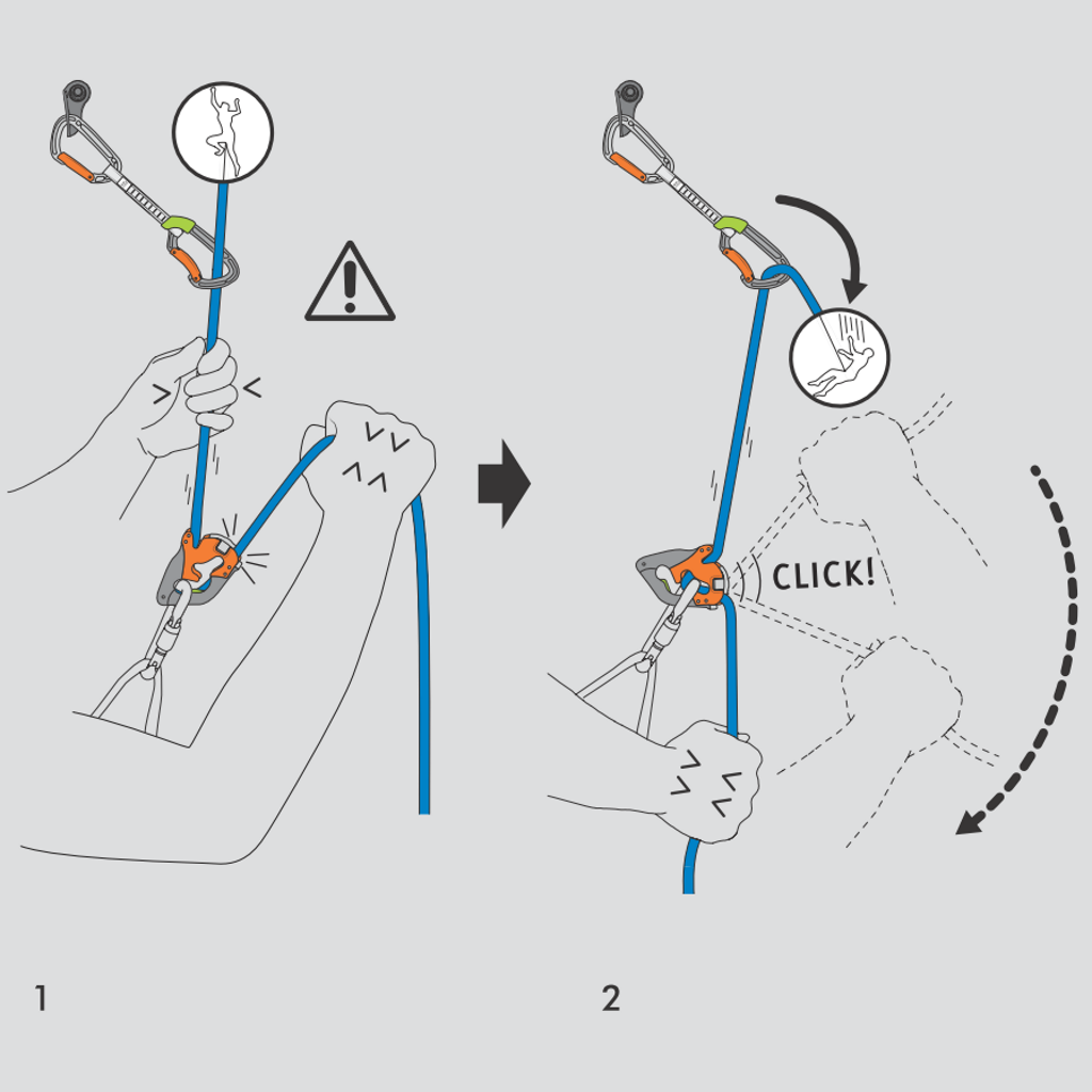 Climbing Technology Click-Up Plus w/ HMS Carabiner Orange
