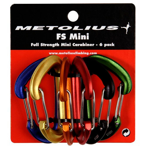 Metolius FS Mini Wiregate Carabiner Jet Set (Color 6 Pack)