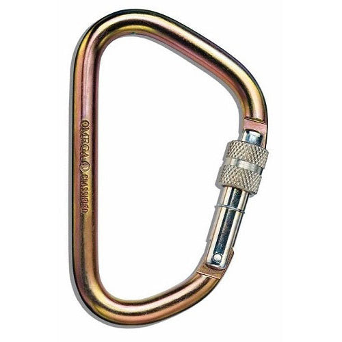 Omega Pacific 1/2" Steel XL D Screw-Lok Carabiner CLOSEOUT