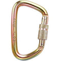 Omega Pacific 7/16" Steel Modified D Screw-Lok Carabiner - Gold