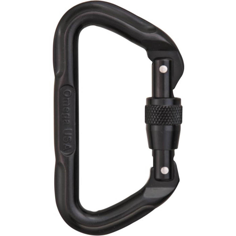Omega Pacific D Screw-Lok Carabiner - Black
