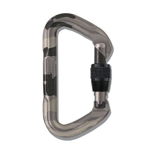 Omega Pacific D Screw-Lok Carabiner Urban Camo CLOSEOUT
