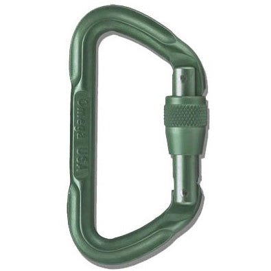 Omega Pacific D Screw-Lok Carabiner Green CLOSEOUT