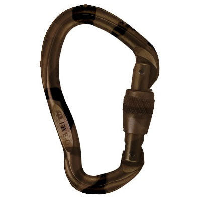 Omega Pacific Five-O Screwgate Carabiner Field Camo CLOSEOUT